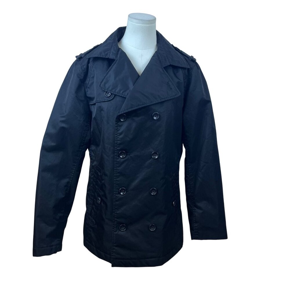 Esprit Women’s Black Polyester Double-Breasted Peacoat Jacket Size S